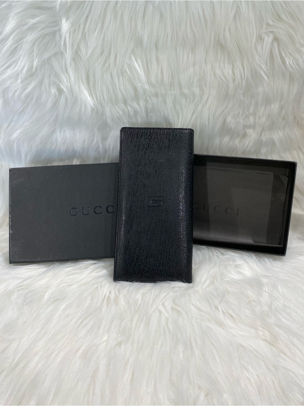 Gucci Black Leather Bifold Long Wallet